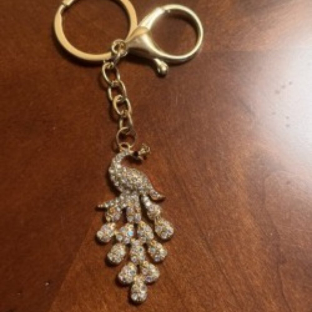 Sparkly Peacock Key Ring/Bag Charm - NEW